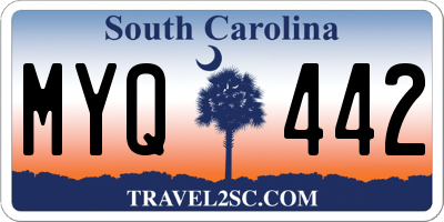 SC license plate MYQ442