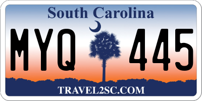 SC license plate MYQ445