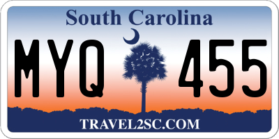 SC license plate MYQ455