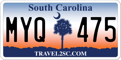 SC license plate MYQ475