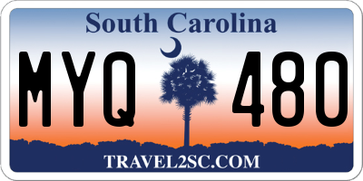SC license plate MYQ480