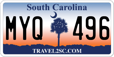 SC license plate MYQ496