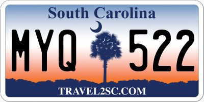 SC license plate MYQ522
