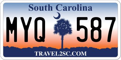 SC license plate MYQ587