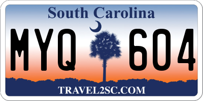 SC license plate MYQ604
