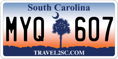 SC license plate MYQ607
