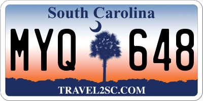 SC license plate MYQ648