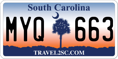 SC license plate MYQ663