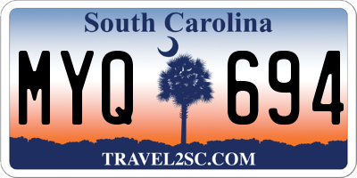 SC license plate MYQ694