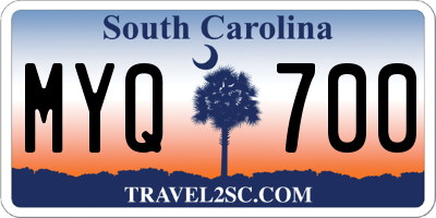 SC license plate MYQ700