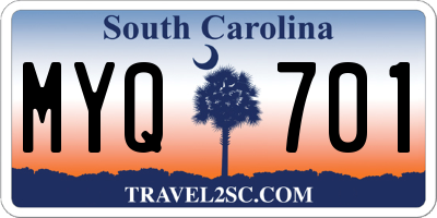 SC license plate MYQ701