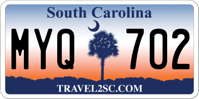 SC license plate MYQ702