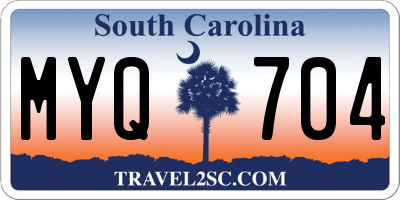 SC license plate MYQ704