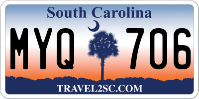 SC license plate MYQ706
