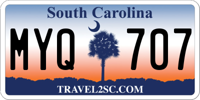 SC license plate MYQ707