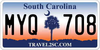 SC license plate MYQ708