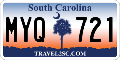 SC license plate MYQ721