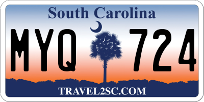 SC license plate MYQ724