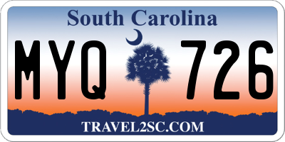 SC license plate MYQ726