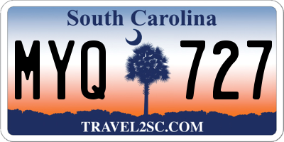 SC license plate MYQ727