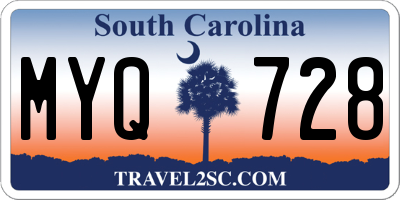 SC license plate MYQ728