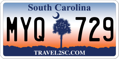 SC license plate MYQ729