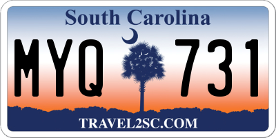 SC license plate MYQ731