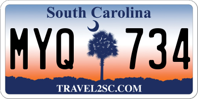 SC license plate MYQ734