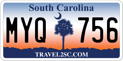 SC license plate MYQ756