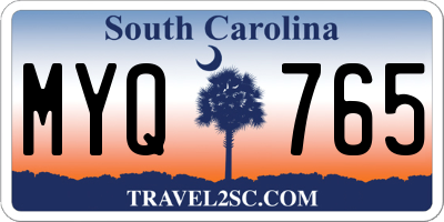 SC license plate MYQ765
