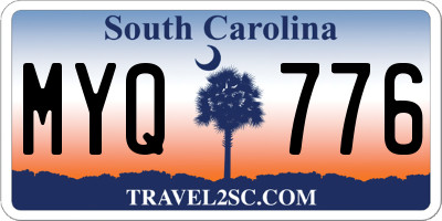 SC license plate MYQ776