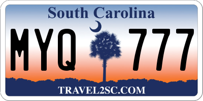 SC license plate MYQ777