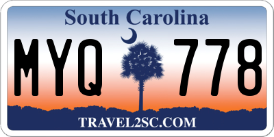 SC license plate MYQ778