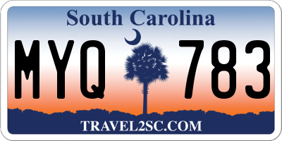 SC license plate MYQ783