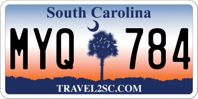 SC license plate MYQ784