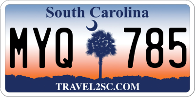 SC license plate MYQ785