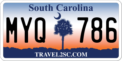 SC license plate MYQ786