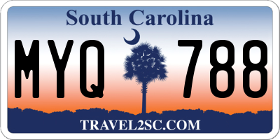SC license plate MYQ788