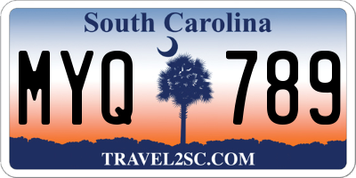 SC license plate MYQ789