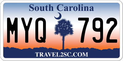 SC license plate MYQ792