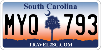SC license plate MYQ793
