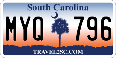 SC license plate MYQ796