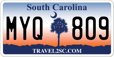 SC license plate MYQ809