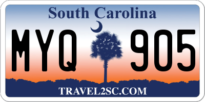 SC license plate MYQ905