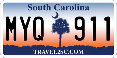 SC license plate MYQ911