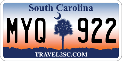 SC license plate MYQ922