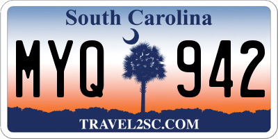 SC license plate MYQ942