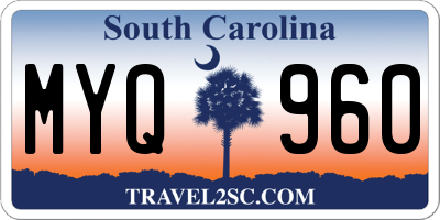 SC license plate MYQ960