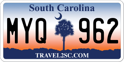 SC license plate MYQ962