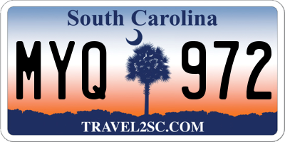 SC license plate MYQ972